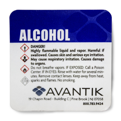 Reagent Label - Alcohol (No %) - Each