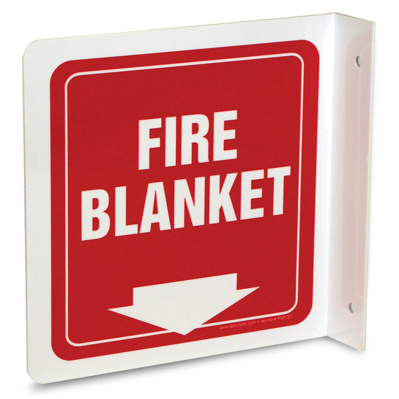 Fire Blanket L-projecting Wall Sign