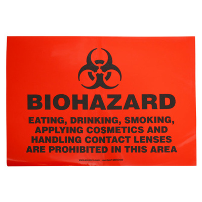 Biohazard No Eating/Drinking Sign - Door