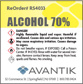 Reagent Label - 70% Alcohol - Each